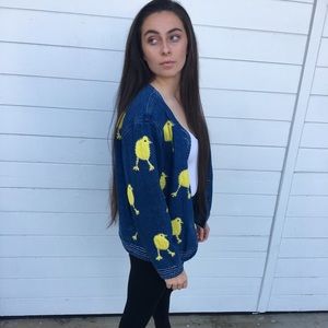 Super unique denim jacket with embroidery